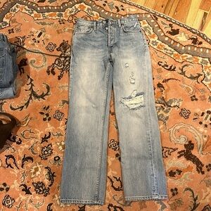 RE/DONE originals straight leg high rise denim jeans